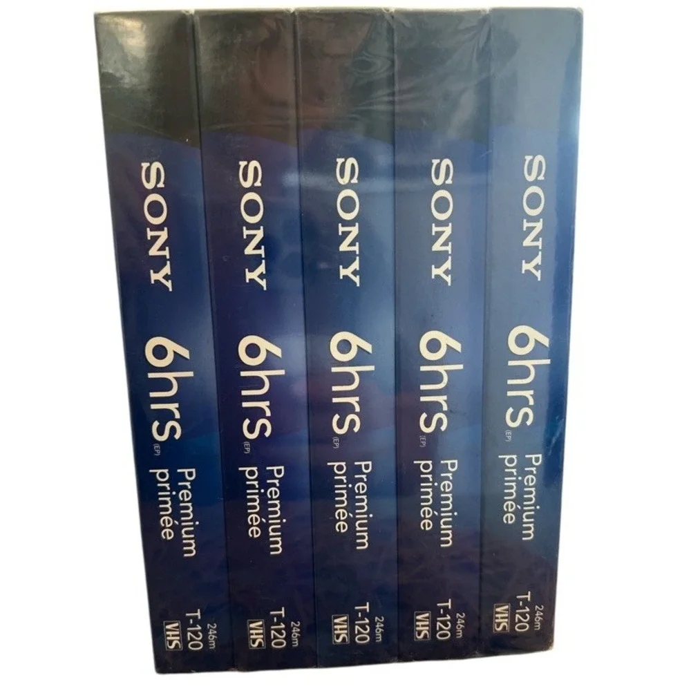 Sony 6 Hrs Premium T-120 VHS Blank Tapes 5-Pack Sealed EP Mode‎ 6HR High Quality